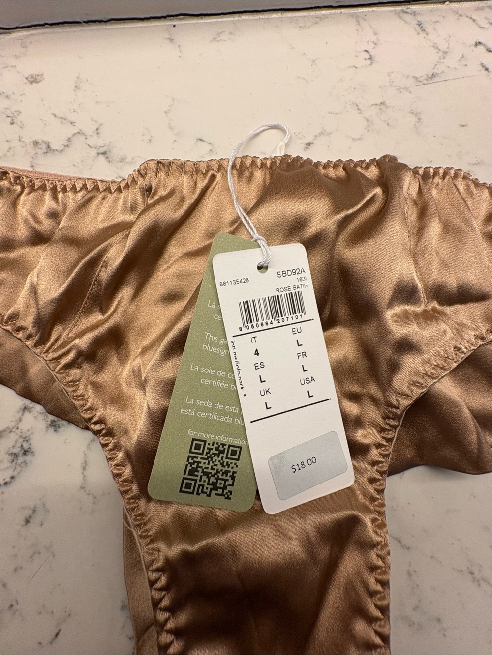 intimissimi Rose Satin Bikini Briefs - Rose Gold